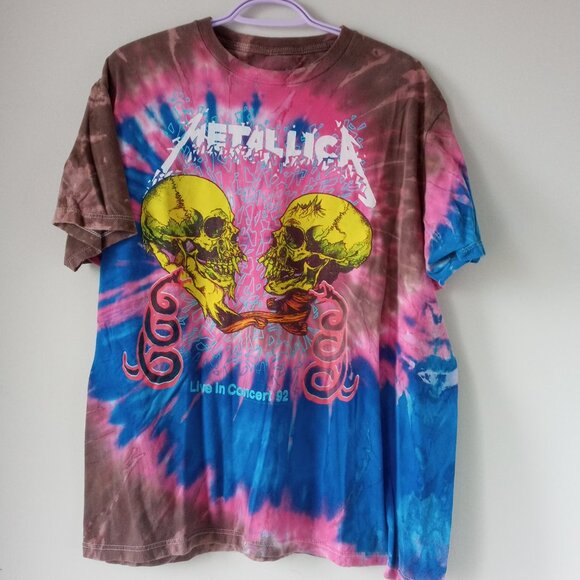 Metallica Live in Concert 92 graphic Tie Dye rare colorway T-Shirt size XL - Picture 1 of 6